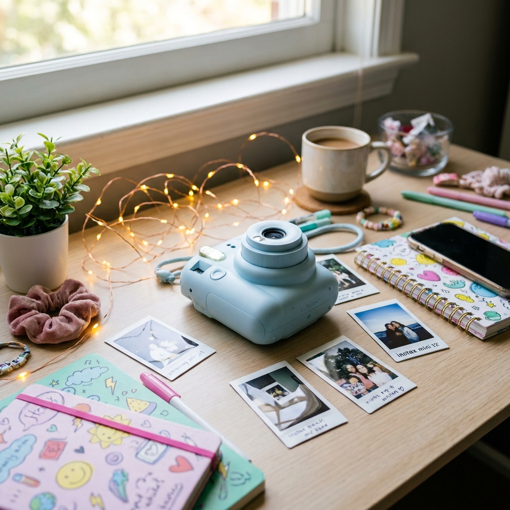 Fujifilm Instax Mini 12 instant camera in pastel colour — one of the best tech gifts for teenage girls